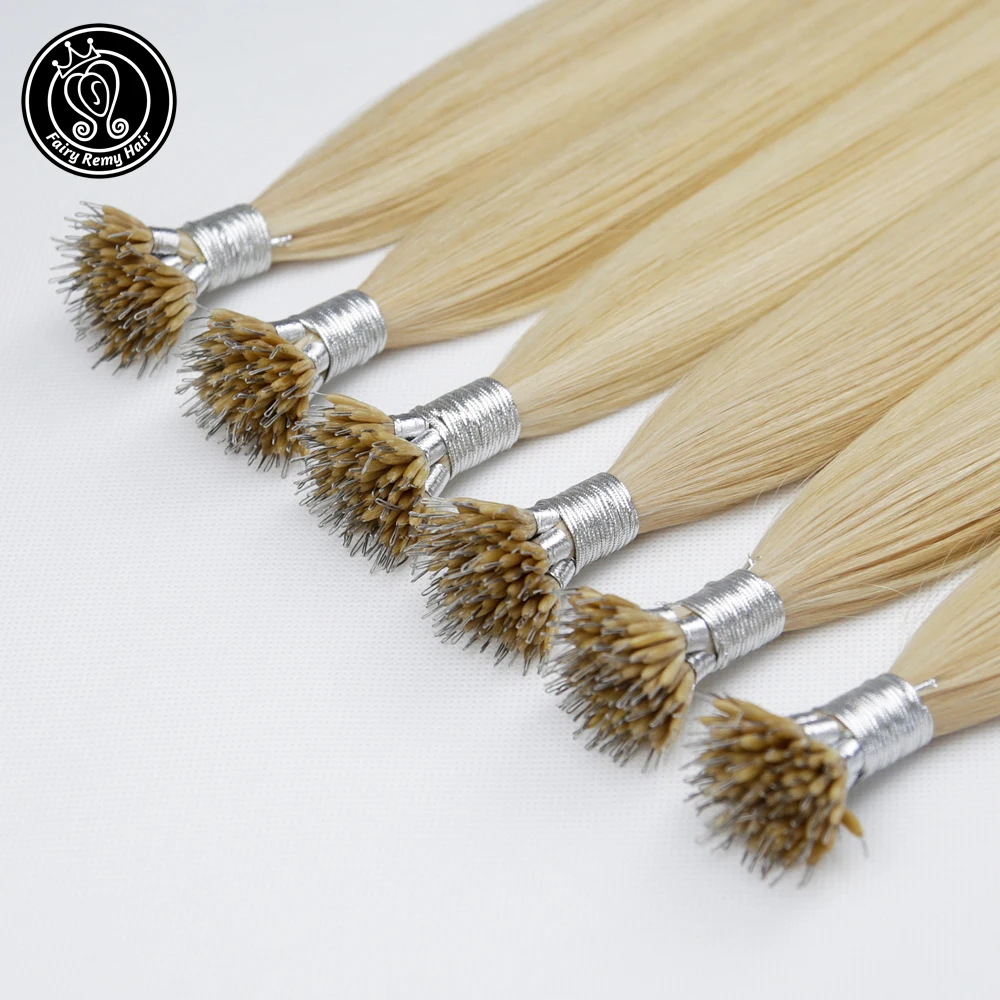 Фея Волосы Remy 0 8 г/локон 16 &quot18&quot 20 &quotРеми нано кольцо наконечник Пряди
