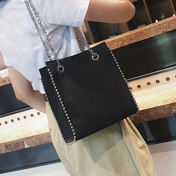 AUAU-Bag, женская сумка через плечо, большая кожаная повседневная модная женская сумка с заклепками, вместительные сумки
