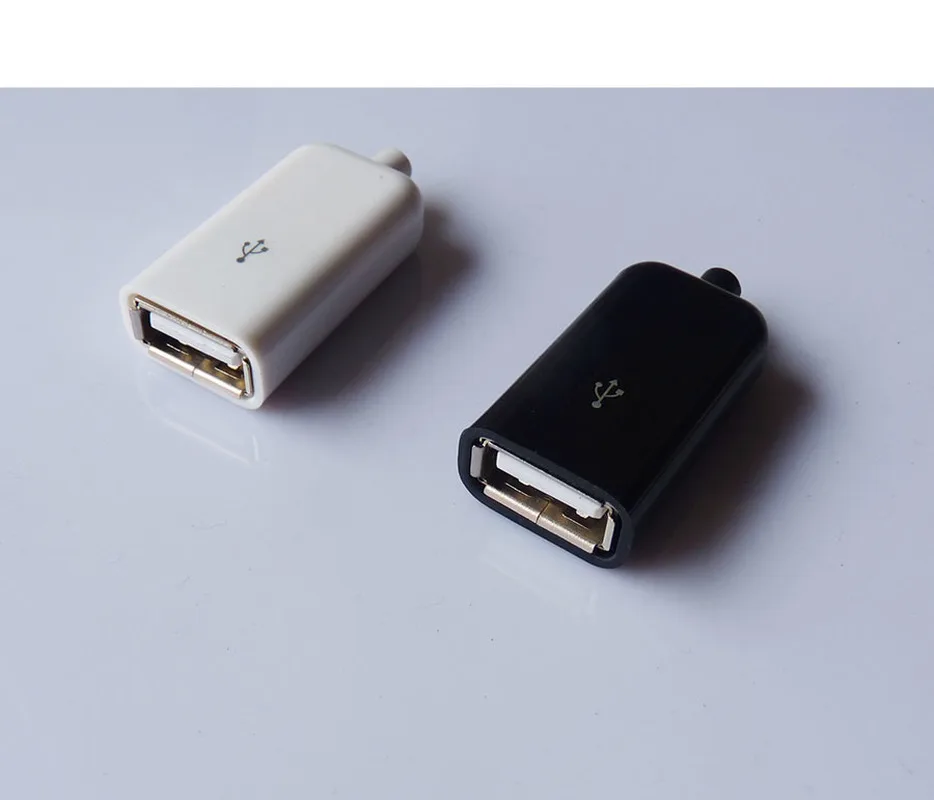 

2 комплекта «сделай сам», разъем USB 3 в 1, Тип A, гнездо для сварки, разъем, адаптер, черный, белый