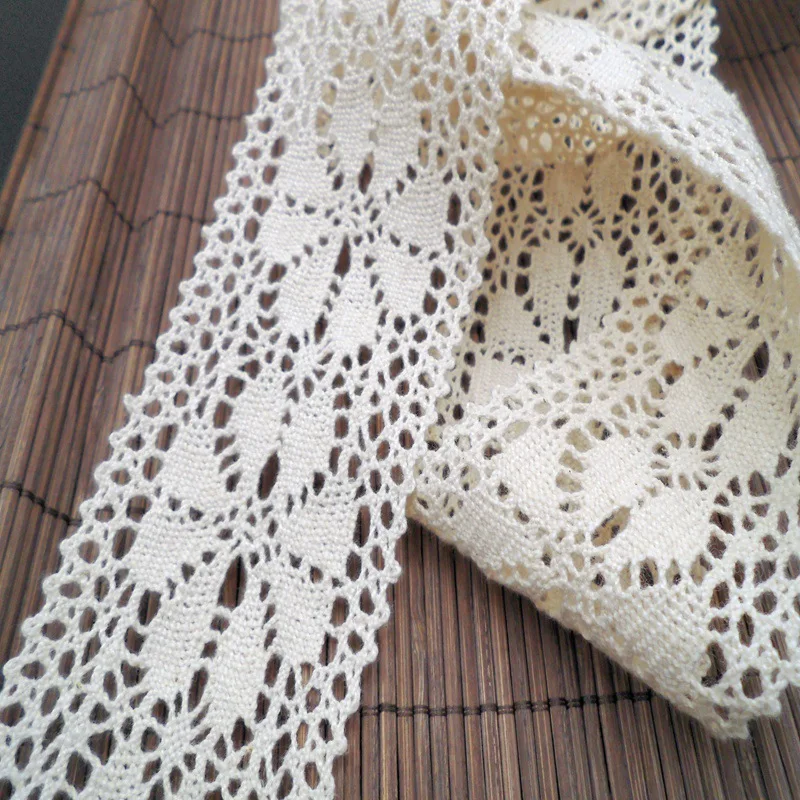 5 м/лот 60 мм бежевая вязаная кружевная лента сделай сам рукоделие ткань занавеска