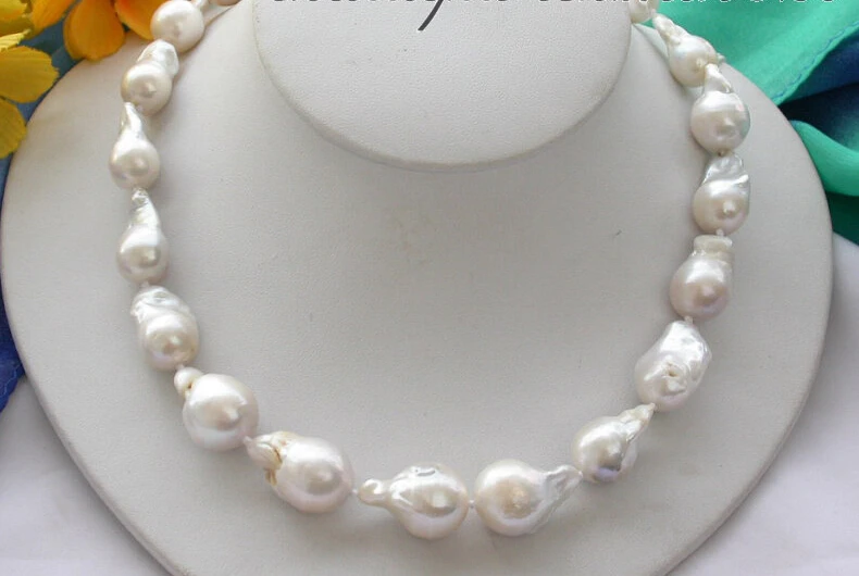 Быстрая доставка&gt натуральное 17 &quot22 мм Капельное белое жемчужное ожерелье keshi