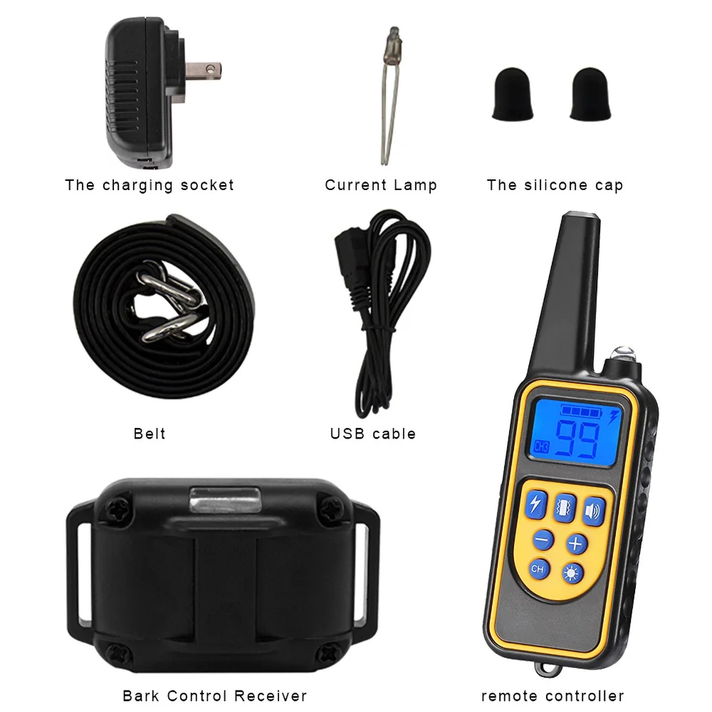 

Dog Anti Bark Collar Adjustable Dog Training Collar Waterproof Beep Vibration Shock Training Collar for Small Medium Large Dogs