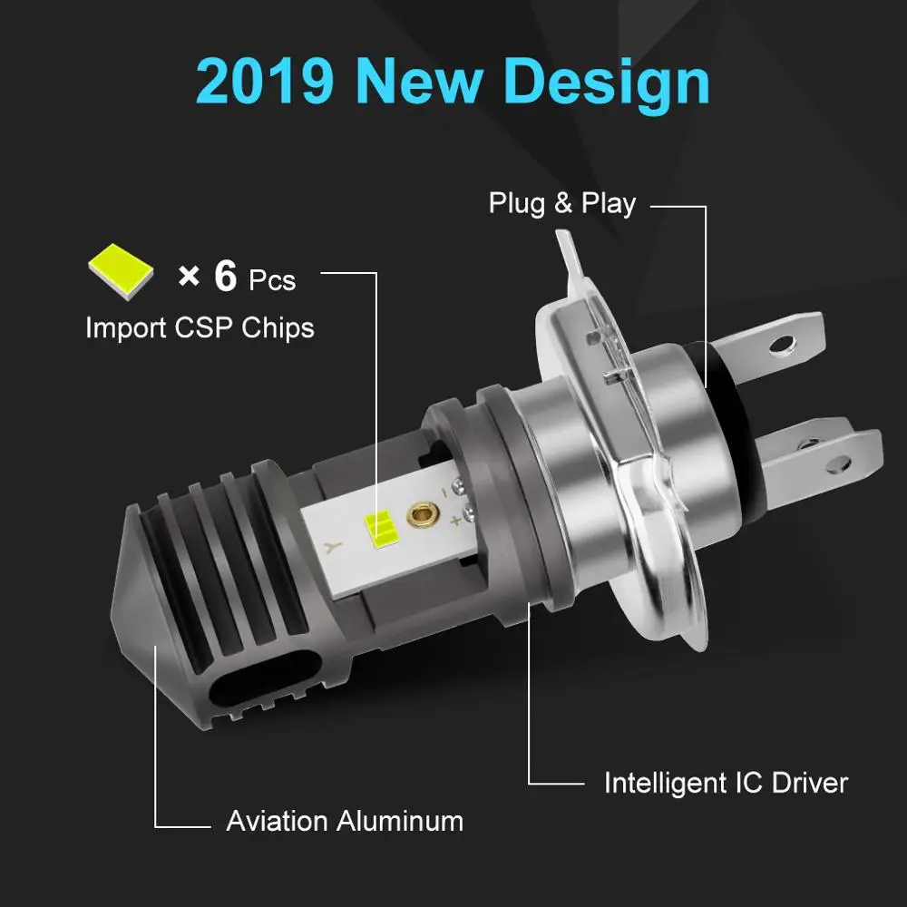 1 шт. лампа для мотоцикла H4 BA20D 6SMD CSP 6000 лм к| |