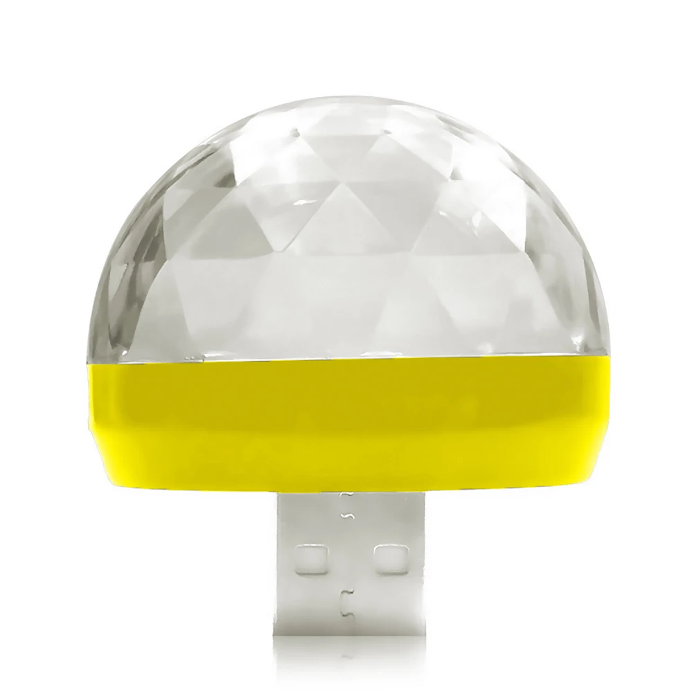 yellow Мини Портативный USB Автомобильный светодиодный декоративный светильник RGB атмосферный светильник авто Интерьер светодиодный USB Дискотека Сценический светильник s - Испускаемый цвет: yellow