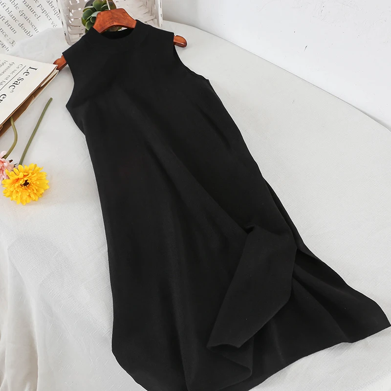 Новинка 2019 модное женское платье-майка без рукавов универсальное элегантное