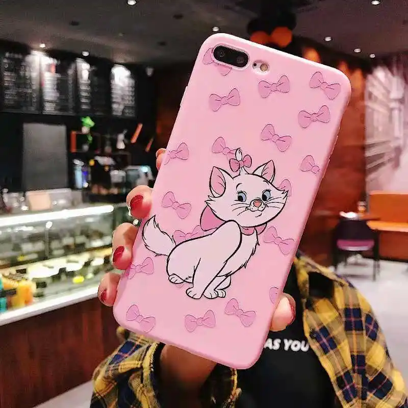 Kerzzil Cute Cartoon Marie Cat Phone Case For iPhone X XR XS MAX Soft TPU Back Cover for 6 6S 7 8 Plus Silicone Cases |