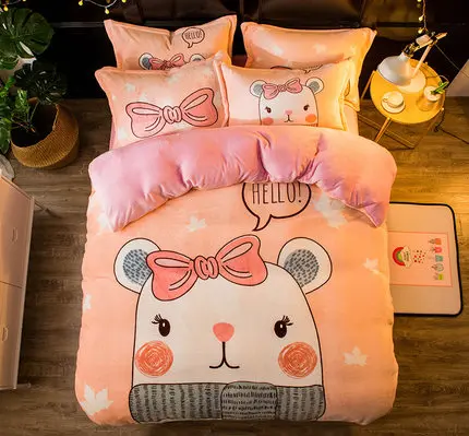 Design 21 Комплект из кораллового флиса с рисунком, теплые зимние утепленные фланелевые простыни, теплые пододеяльники, FL бархатные постельные принадлежности, простыня - Цвет: Design 21