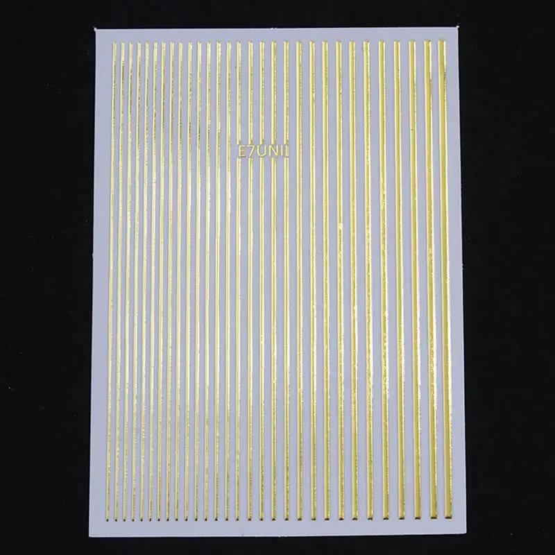 1(12.2-8.4cm) 1 лист Золотой Серебряный 3D стикер для ногтей Striping Ленточные линии металлические многоразмерные полосы клей для накладных ногтей переводная наклейка маникюрный Декор - Цвет: 1(12.2-8.4cm)