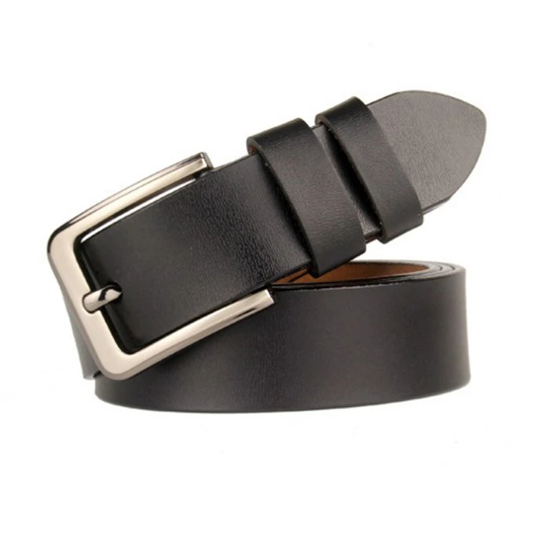 160cm belt men pure color belts 2-layer cowhide belt men Black and coffee cinturon