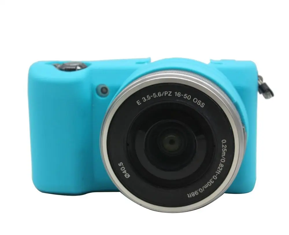 A5100 Light Blue Силиконовая кожа брони чехол корпус протектор для sony A5000 A5100 A6000 A6300 корпус камеры только - Цвет: A5100 Light Blue