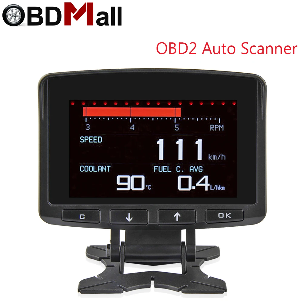 OBD2 термометр цифровые часы DC12V Автомобильные Часы светодиодный A208 автоматический двойной датчик температуры вольтметр тестер напряжения