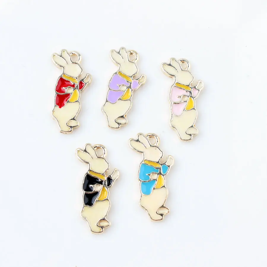 10 шт./лот Mr. Rabbit Подвески эмалированная Подвеска для ожерелья браслет Мода DIY