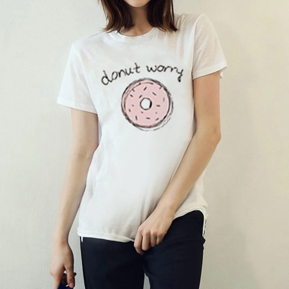 Harajuku Kawaii одежда женская 4xl Базовая белая футболка Vetement Femme 2019 с буквенным принтом