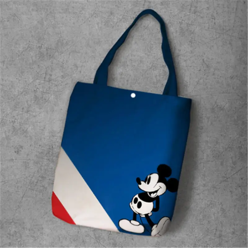 Disney сумки высокой емкости мультфильм Микки Маус Холщовая Сумка шоппер для плеча хозяйственная сумка Минни Маус - Цвет: 18