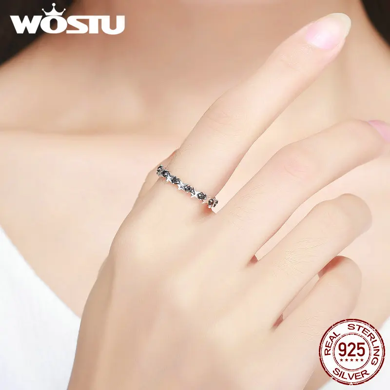 WOSTU горячая Распродажа Настоящее 925 пробы серебряные счетные звезды