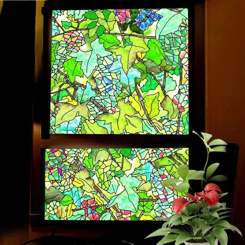 

45/60*200cm Stained decorative film Window Privacy Film Colored Grape shelf Glass Sticker Electrostatic Opaque door Home Decor
