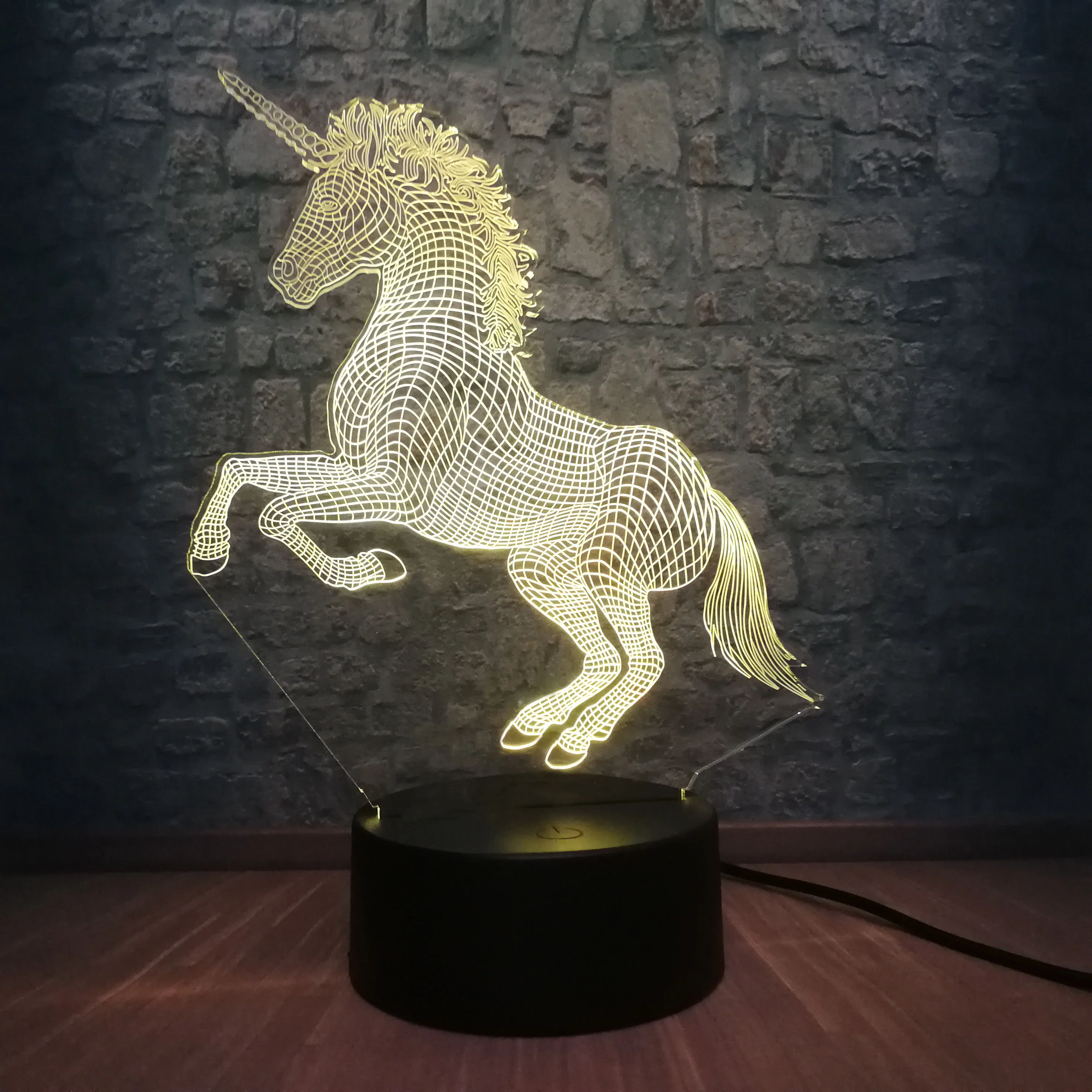 Животные прекрасный единорог светодиодный 3d-ночник многоцветный мультфильм бумажный фонарик USB зарядка Рождество декоративные Игрушки для маленьких девочек подарок