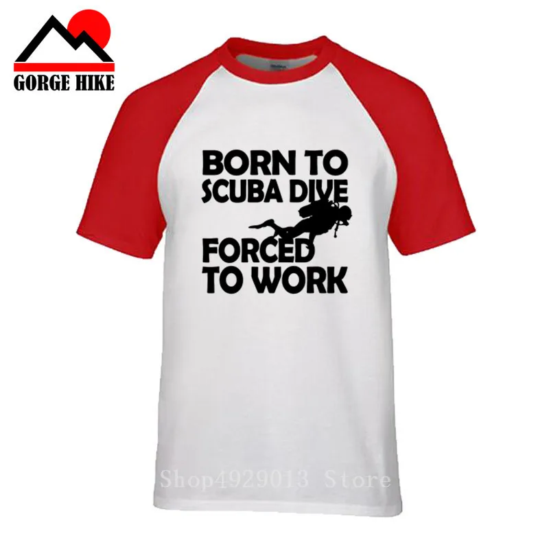 Born To погружения футболка с надписью &quotForced Work&quot тройник для аквалангиста