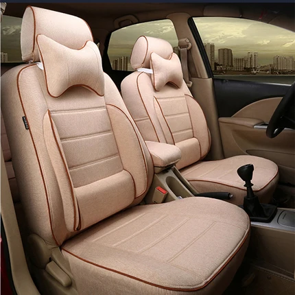 AutoDecorun постельные принадлежности на заказ покрытие сиденья для toyota sienna аксессуары Чехлы для автомобильных сидений набор подушки для автомобилей Защитные чехлы для сидений 27-30 шт - Название цвета: Beige
