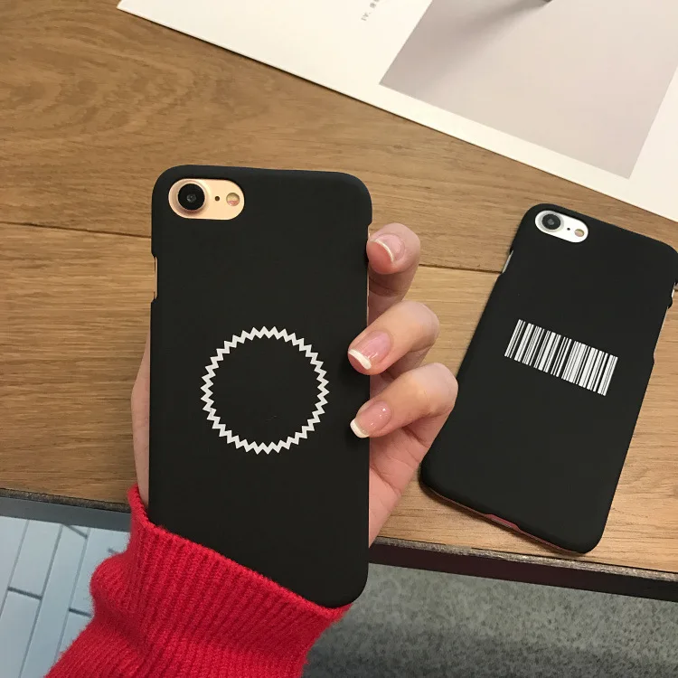 Простой индивидуальный геометрический круг qr-код черный чехол для iPhone X XR XS Max 6 S 7 8