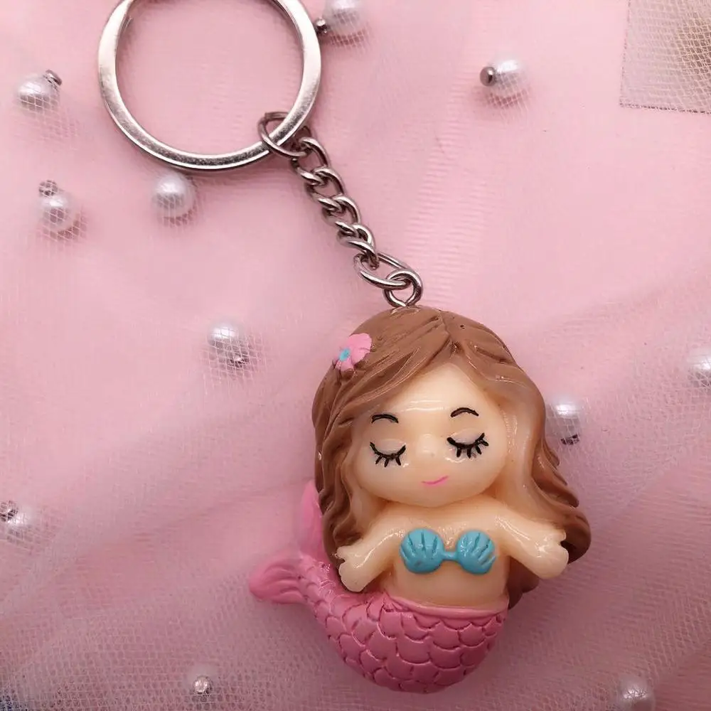2019 new 3d resin 10pcs kawaii little mermaid charms necklace pendant keychain for gift DIY decoration | Украшения и аксессуары