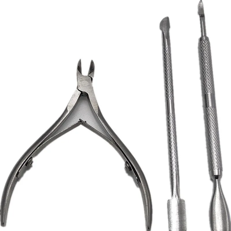 

Stainless Steel Push Essential Cuticle Spoon Pusher Cuticle Nippers Nail Clipper Cutter Nail Art Tools Manicure Kit