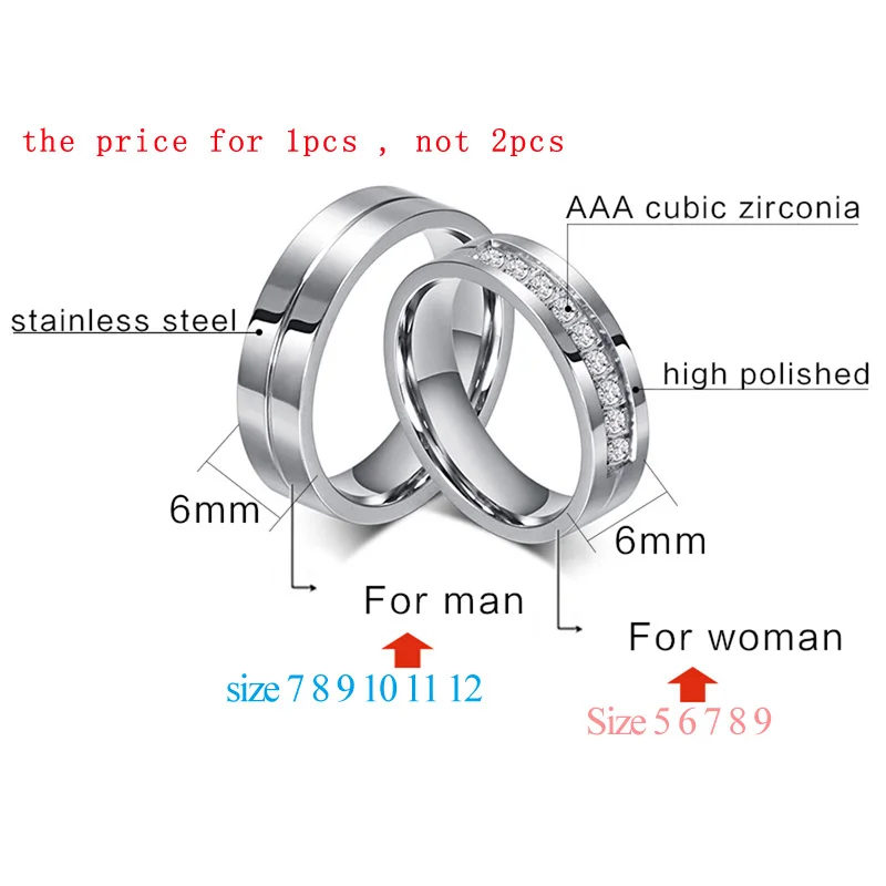Женское кольцо из нержавеющей стали 316L с фианитом|wedding band|ring jewelrycz rings |