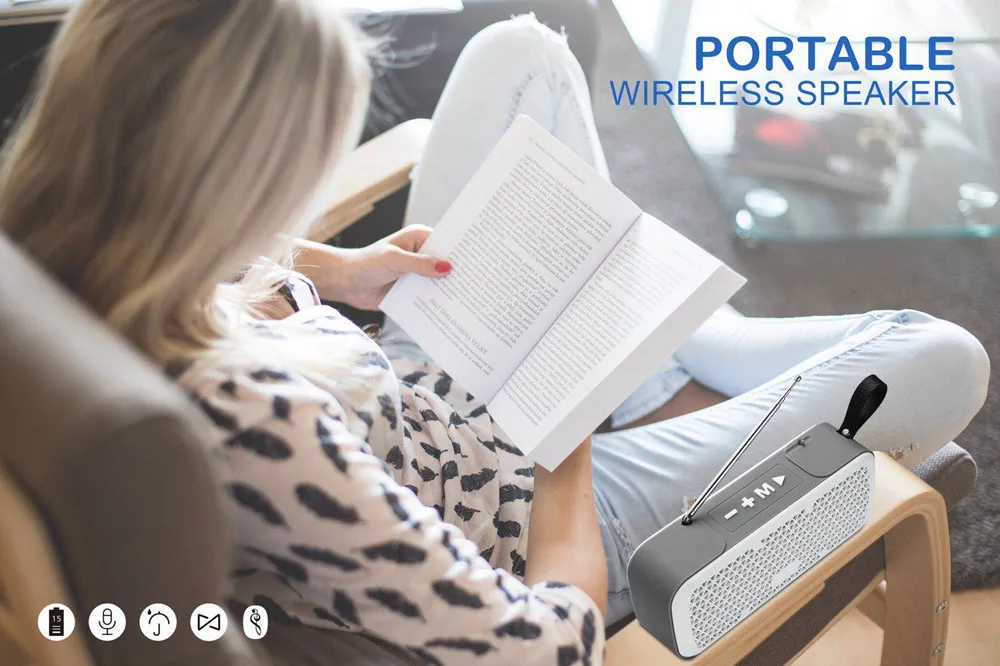 FM Радио беспроводной лучший Bluetooth динамик водонепроницаемый портативный открытый мини Колонка коробка Громкий Динамик дизайн для телефона