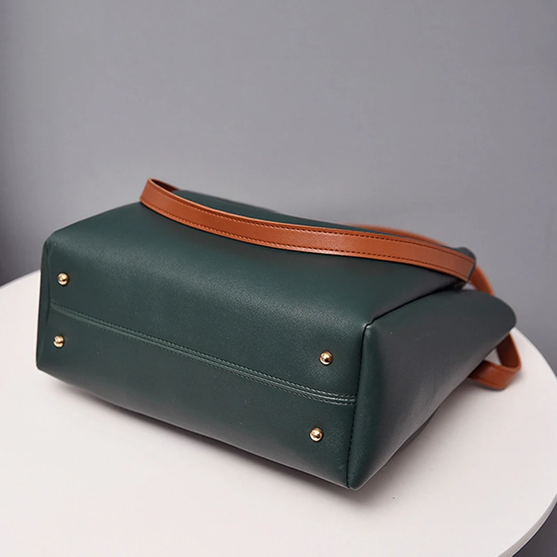 Модная женская сумка на плечо из искусственной кожи в простом стиле