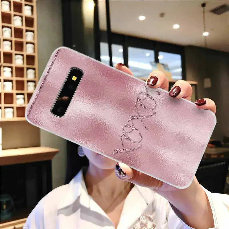 Мягкий чехол для Samsung Galaxy S21 S20 S11 S10 S9 S8 Plus S7 Edge S10e ультразолотой розовый блестящий |