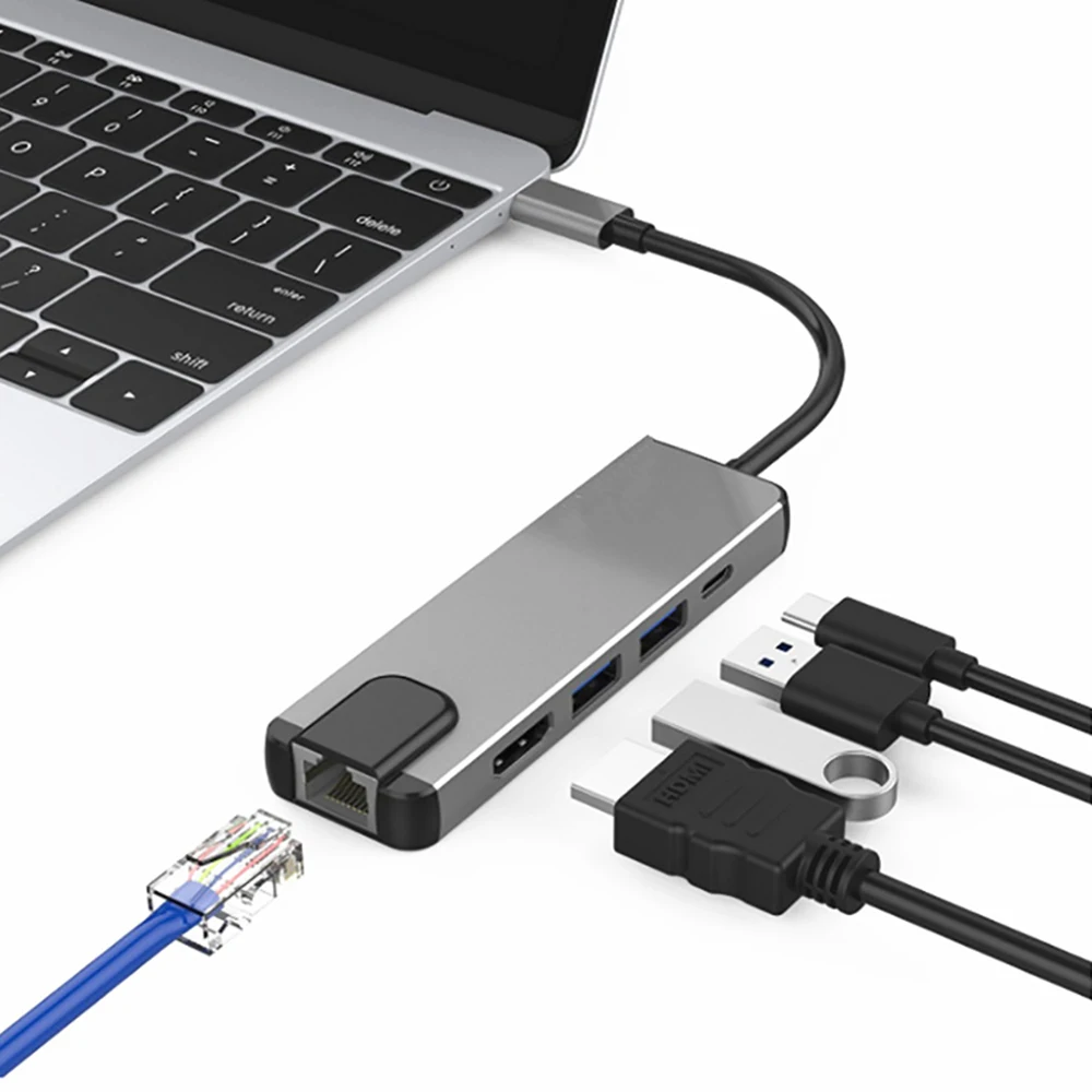 USB концентратор 5 в 1 с Type C на HDMI/USB3.0|Адаптеры Type-C| |