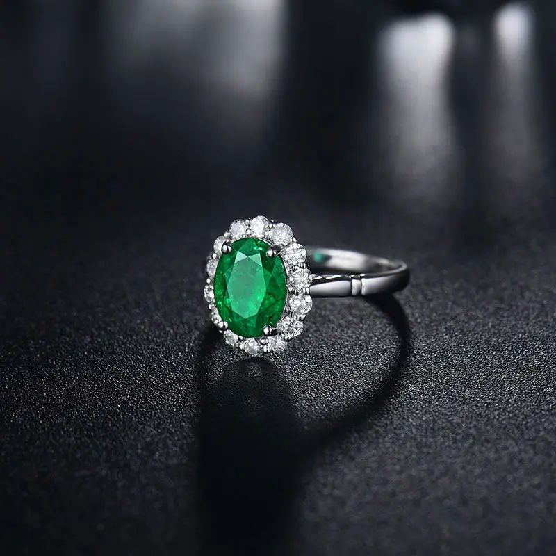 LOVERJEWELRY, уникальное ювелирное изделие, дизайн, одноцветное, 14 к, белое золото, овальная форма, настоящий изумруд, обручальные кольца для женщин, алмазный подарок