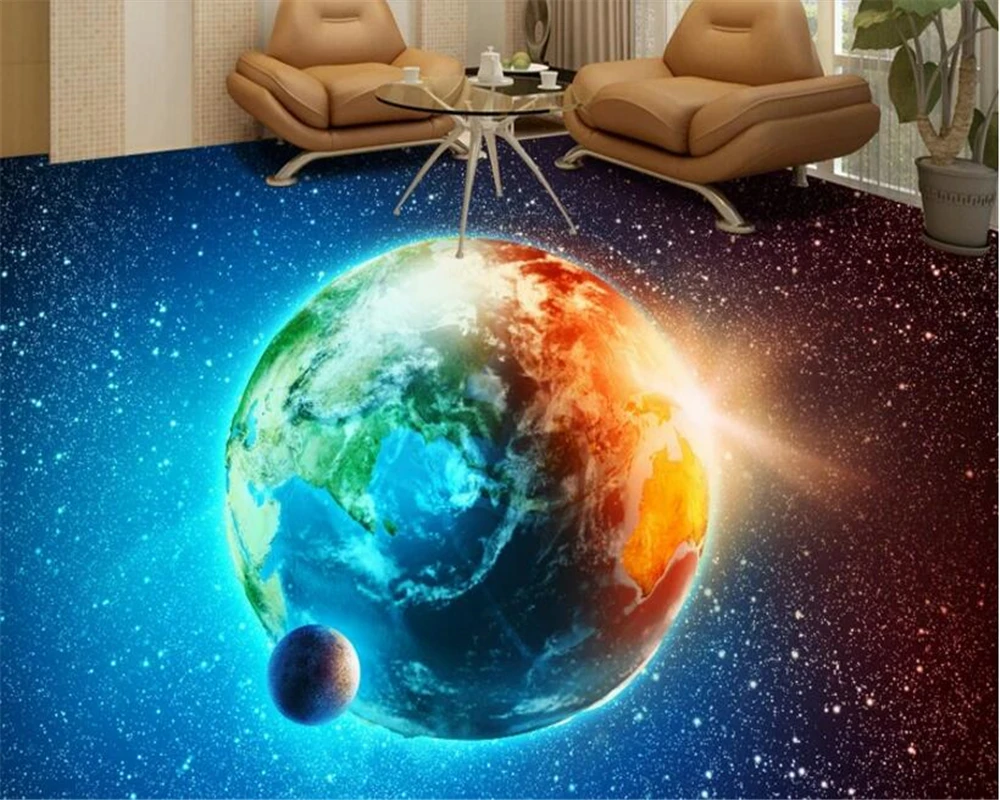 Beibehang Классическая комнатная настенная бумага звезда земля гостиная 3D Пол