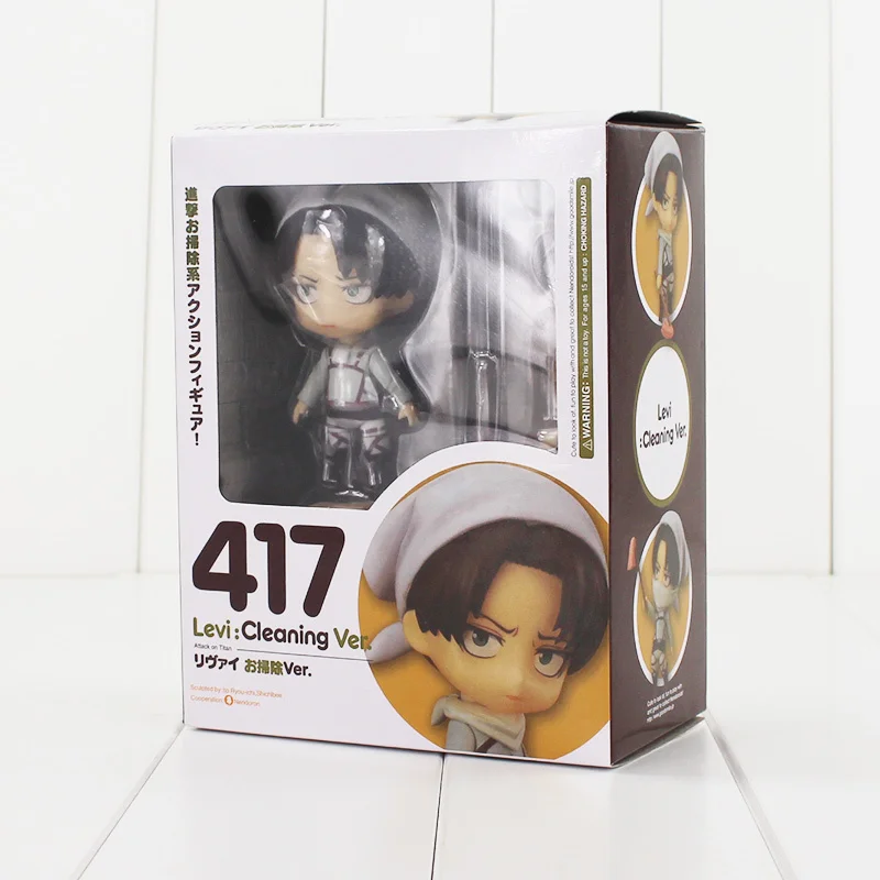 10 см Levi Ackerman Figura Giocattolo Modello Pulizia Attacco аниме su Titan ПВХ фигурка модель per i ragazzi buoni