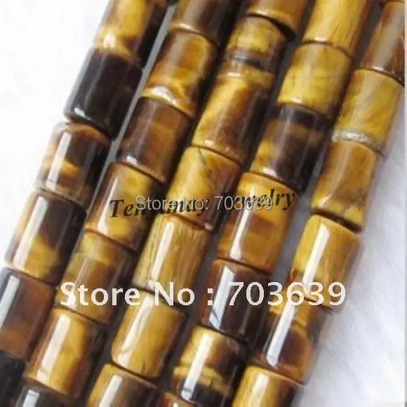 Каменные бусины в форме цилиндра 10x15 мм тигровый глаз колонны россыпью для