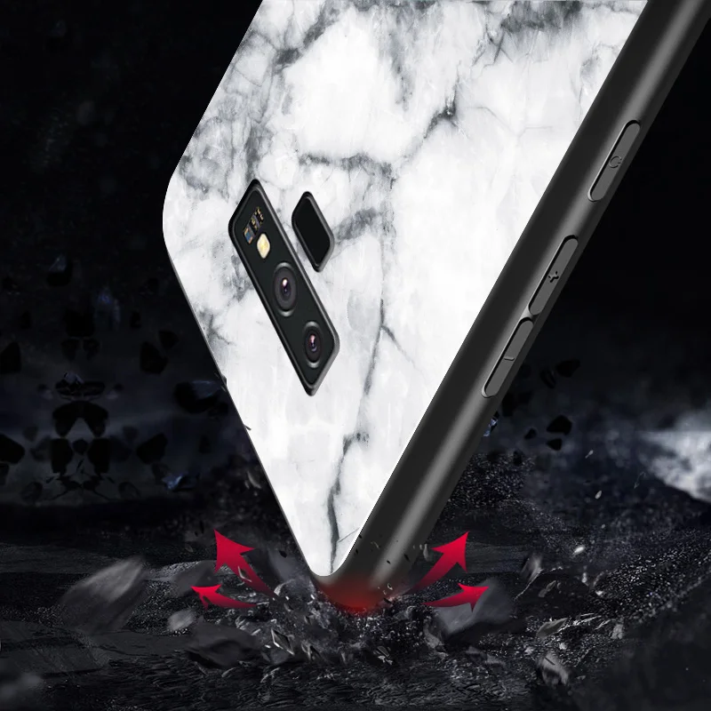 Чехол для Samsung Galaxy Note 9 8 роскошный защитный чехол из твердого закаленного стекла с