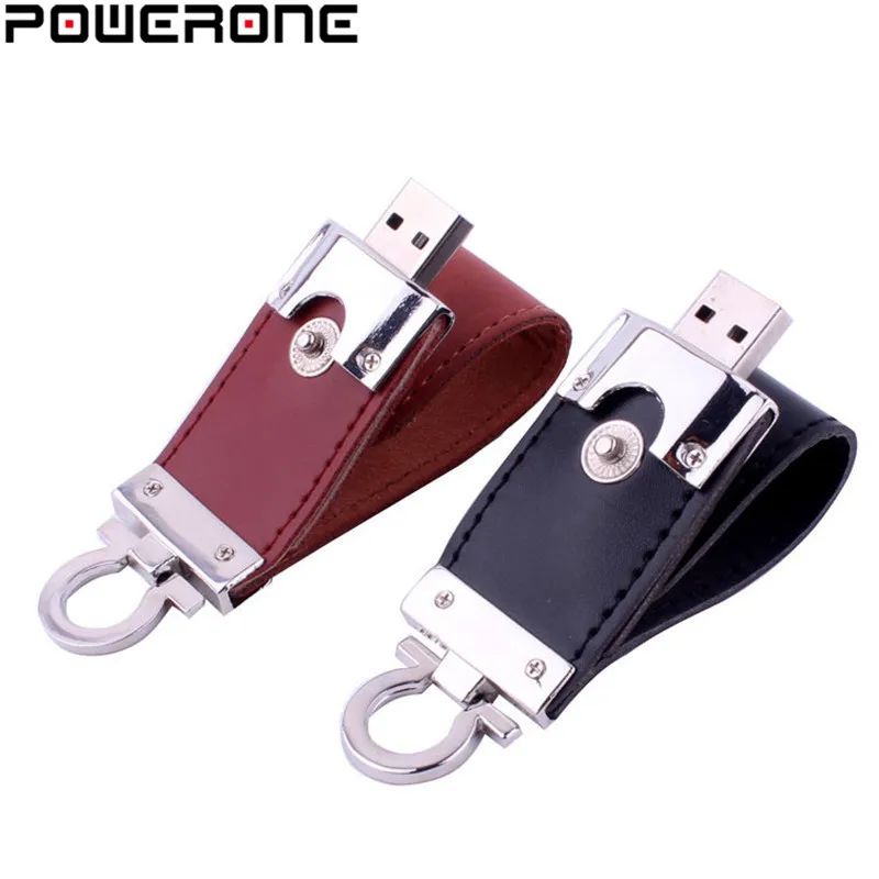 POWERONE металлический брелок pendrive 8 ГБ 16 ГБ 32 ГБ 64 ГБ кожаный USB флеш-накопитель Флешка флэш-память карта памяти
