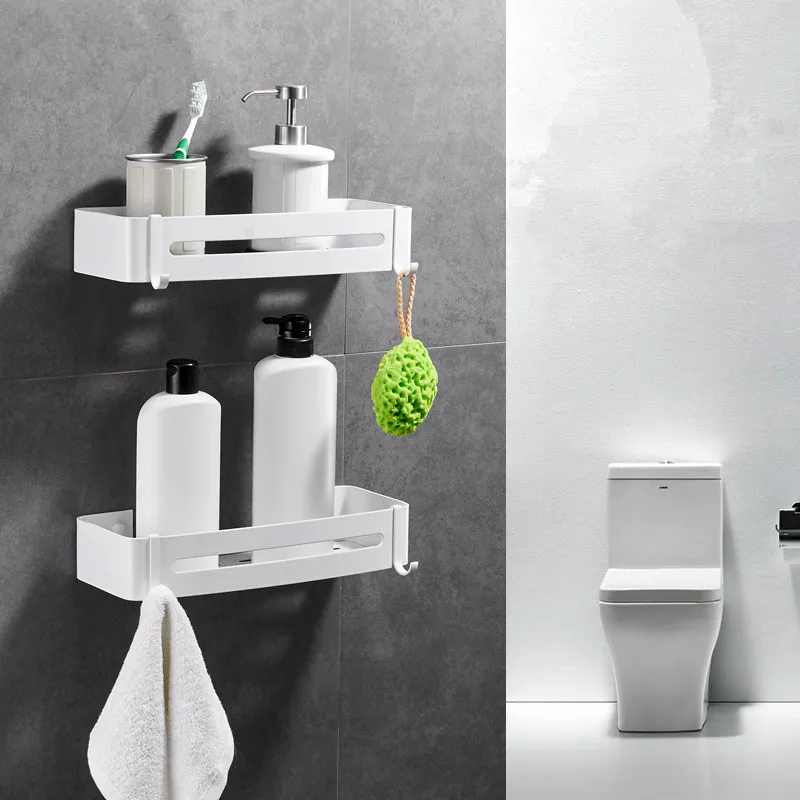 

Bathroom Shelf Space Aluminum White bathroom Accessories shower basket corner Shelves Kitchen storage Bath Shampoo Holder