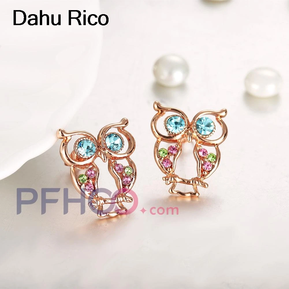 Сова aretes mujer boucles d'oreuilles милые серьги brincos 2018 orecchini pendenti золотой цвет Dahu Rico
