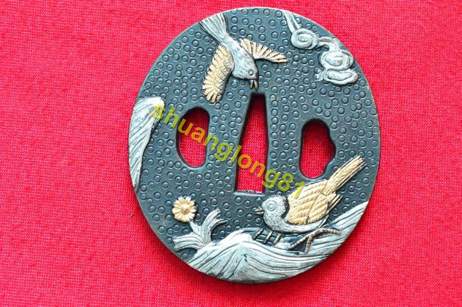 

Высококачественный сплав японская Цуба Tsuba самурайский меч катана Guard Wakizashi W Bird Nice