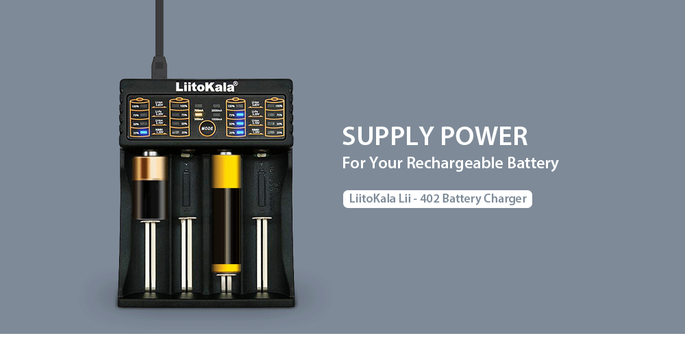 Liitokala Lii-402 Micro USB DC 5 В 2A 4 слота 18650/26650/16340/14500 Зарядное устройство литиевый NiMH аккумулятор для 3,7 в AA AAA SC