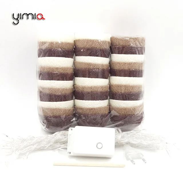 EU 5M 20 Leds YIMIA DIY 20 шт./компл. ватным тампоном светодиодный гирлянда Рождественский гирлянды для дома Свадебная вечеринка украшения освещение напольный светильник - Испускаемый цвет: EU 5M 20 Leds