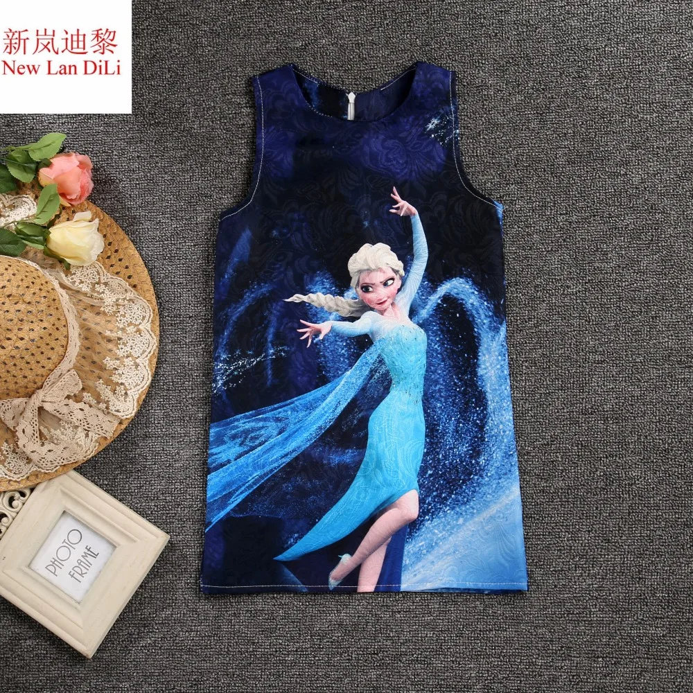 2018 Летнее платье для девочек Анна Эльзы Vestidos подростков с принтом бабочки