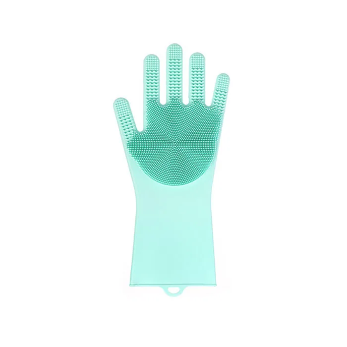 single glove Двухсторонняя Чистка бытовой силикагель для мытья посуды перчатки для кухни Волшебная Перчатка кисть - Color: single glove