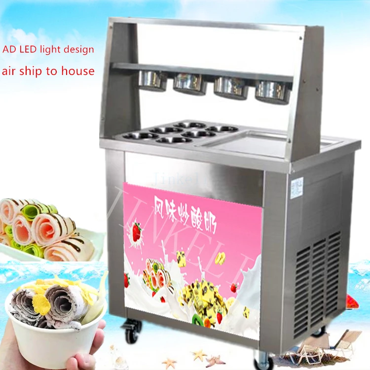 Бесплатная доставка 110 В 220 R22 R410 10 бочек Таиланд машина для жарки льда квадратный