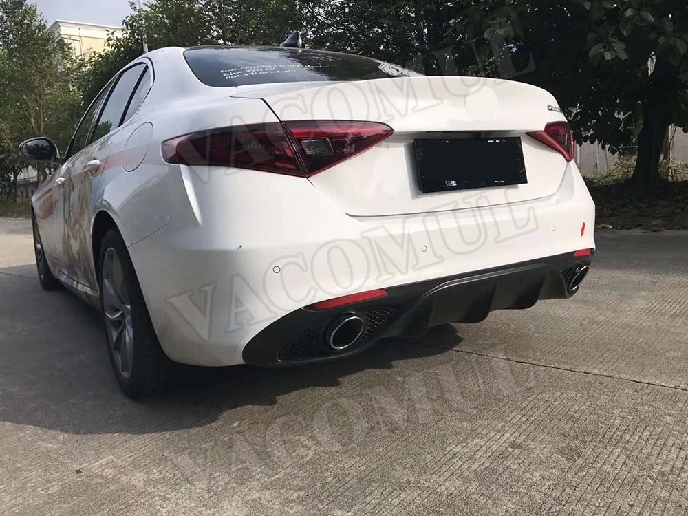 PP Материал задний бампер диффузор спойлер со стальным наконечником для Alfa Romeo Giulia Стандартный переход на спортивный бампер