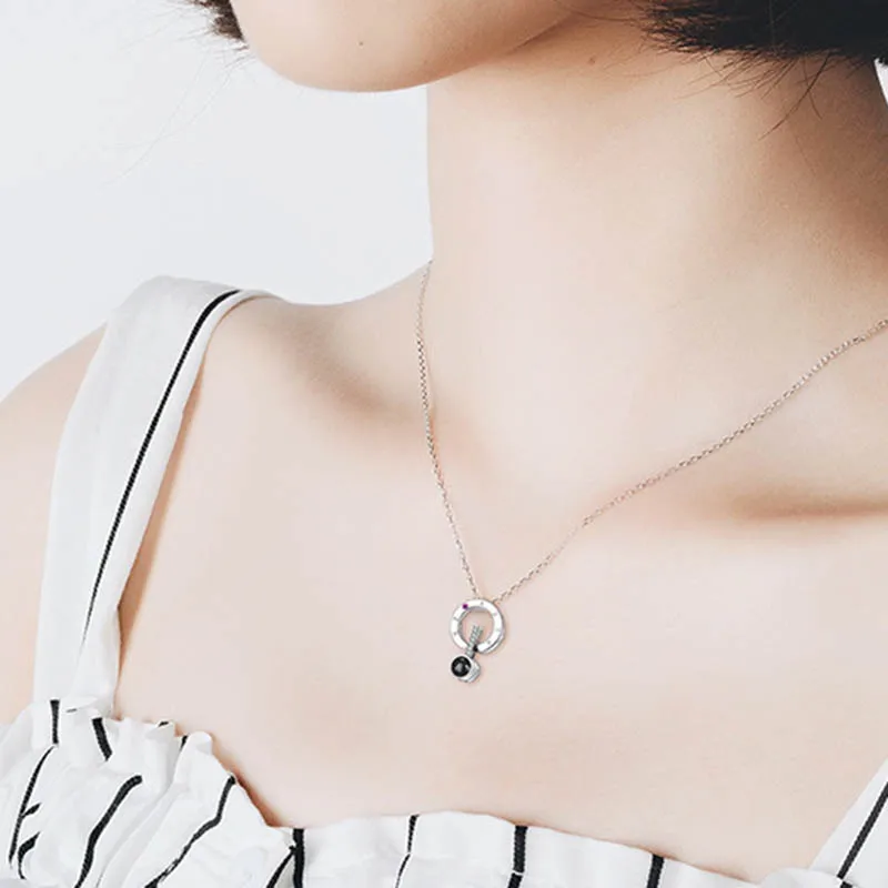 Ожерелье цепочка 100 языков я люблю тебя проекция кулон романтический свадебный