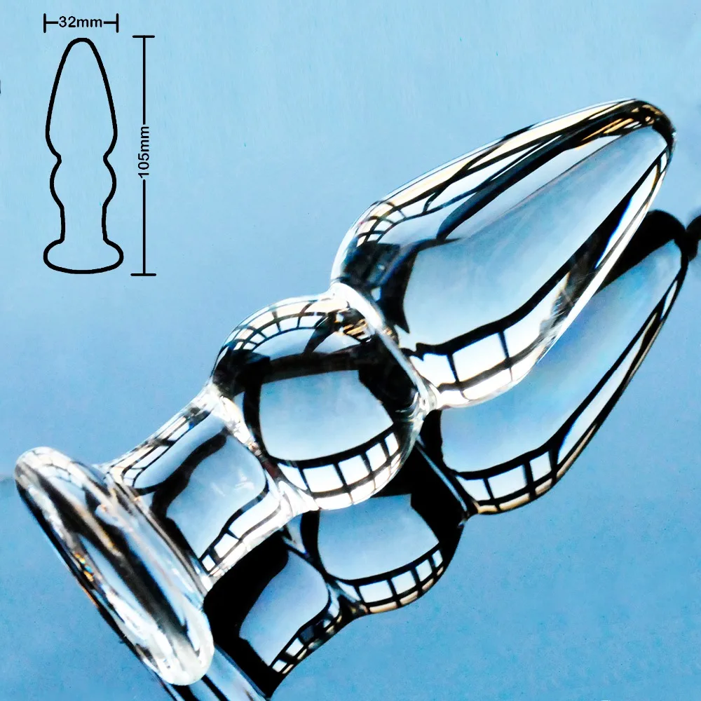 32mm Pyrex glass butt plug anal dildo crystal anus bead fake penis dick female masturbation male adult sex toy for women men gay | Красота и