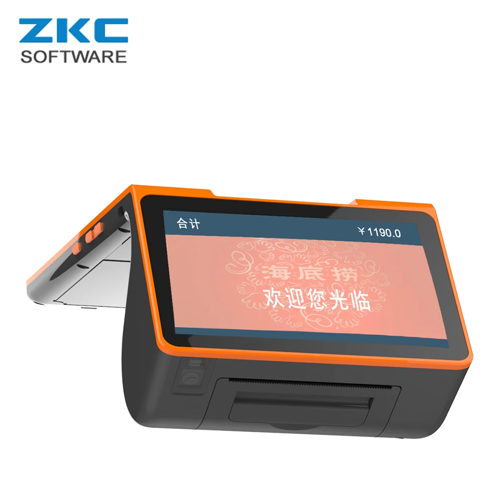 ZKC PC900S GPRS WiFi Android POS терминал с термопринтером NFC RFID камера|pos printer thermal|pos wifithermal wifi |