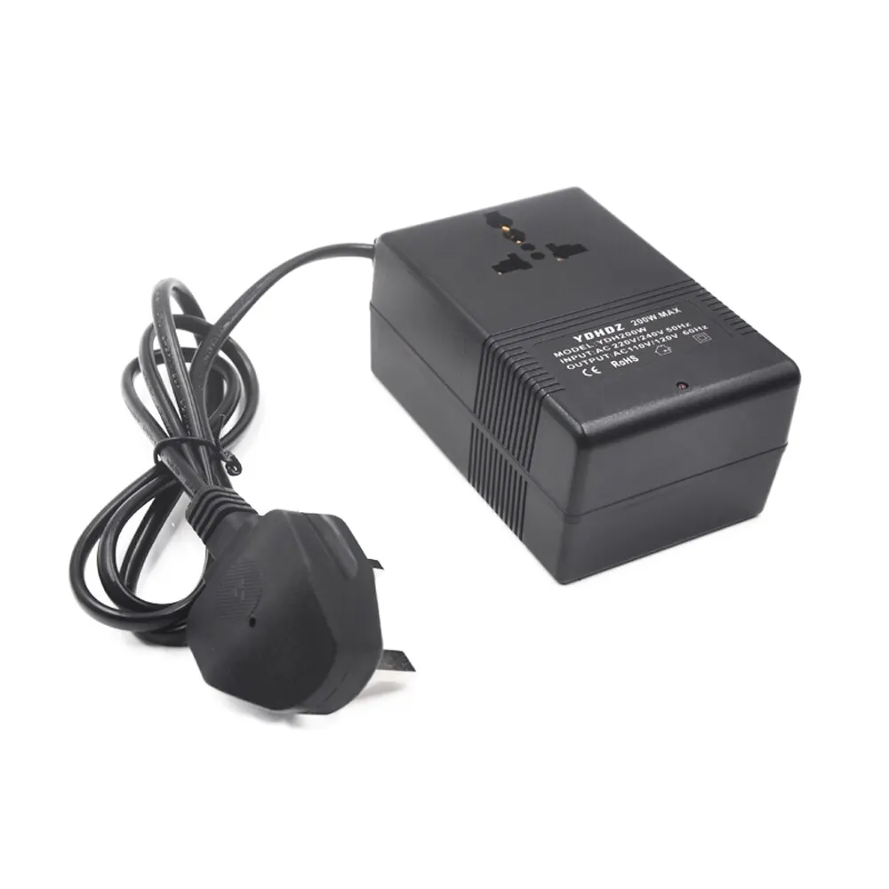 

Intelligent Efficient Household 200W AC 220V To 110V Step Down Transformer Voltage Converter Travel Power Adapter